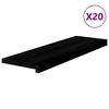 vidaXL Стълбищни стъпала, 20 бр, кафяво-черни, 80x25x2 см, дъб масив