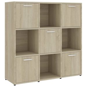 vidaXL Шкаф библиотека, дъб сонома, 90x30x90 см, инженерно дърво