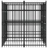 vidaXL Дворна клетка за кучета, стомана, 3,69 м&sup2;