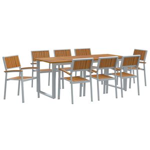 vidaXL Комплект за хранене в градината 9 бр. Сив