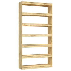 vidaXL Библиотека/разделител за стая, 100x30x200 см, бор масив