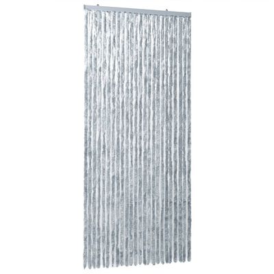 vidaXL Ресни за врата против мухи, бяло и сиво, 100x230 см, шенил
