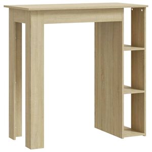 vidaXL Бар маса с рафт, сонома дъб, 102x50x103,5 см, инженерно дърво