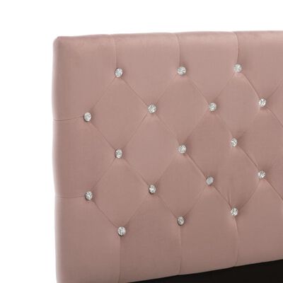 vidaXL Рамка за легло, розова, кадифе, 100x200 см
