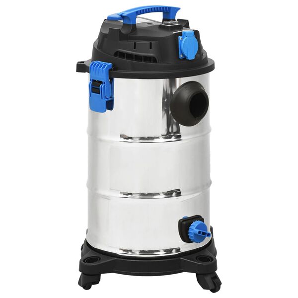 vidaXL Прахосмукачка за мокро и сухо почистване 1200 W 30 л сребриста