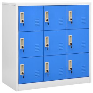 vidaXL Заключващ се шкаф, светлосиво и синьо, 90x45x92,5 см, стомана