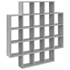 vidaXL Стенен рафт Сив Сонома 100 x 13 x 100 см Инженерна дървесина