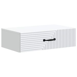 vidaXL Стенен страничен масичка Бяло 59 x 34,5 x 17 см