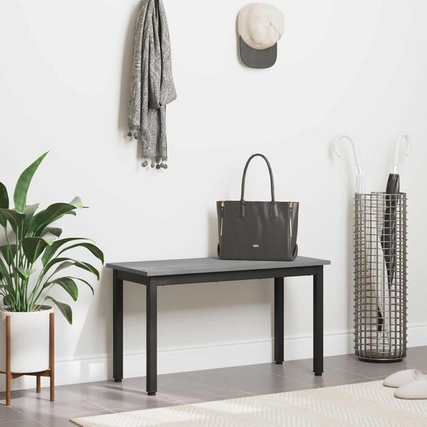 vidaXL Пейка Сив Сонома 80 x 35 x 45 cm Инженерно дърво