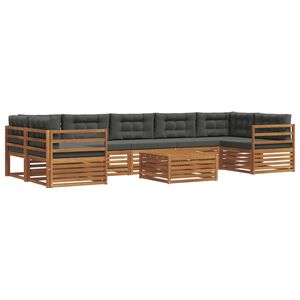 vidaXL Комплект дивани за открито 8 pcs Натурален и Антрацит
