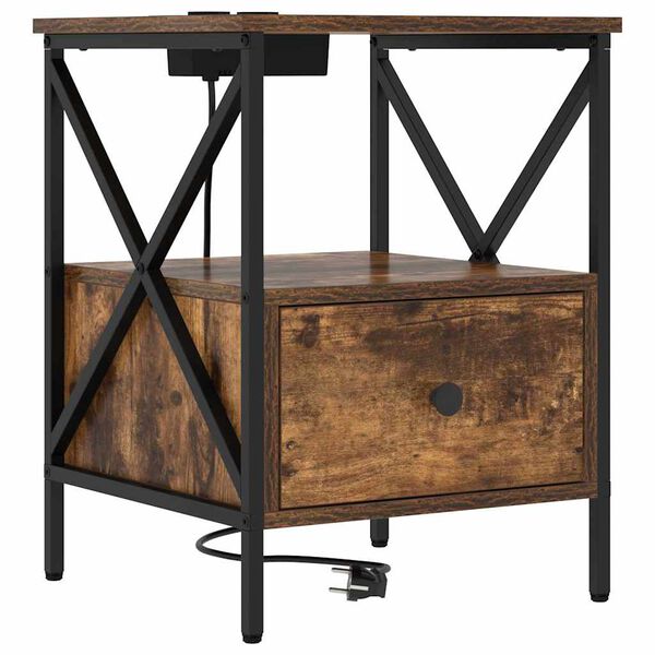 vidaXL Нощен шкаф Димян дъб 41,5 x 40,5 x 55 см Инженерно дърво