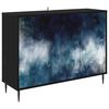 vidaXL Служебен шкаф RAALTE Черен дъб 102 x 33 x 76 см