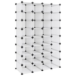 vidaXL Етажерка за обувки, прозрачна, 93x36,5x140 см, PP