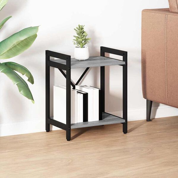 vidaXL Рафт за книги Сив сонома 40 x 30 x 50 cm Инженерно дърво