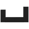 vidaXL Комплект ТВ шкаф Монтиране на стена 4 pcs Черно Инженерно дърво