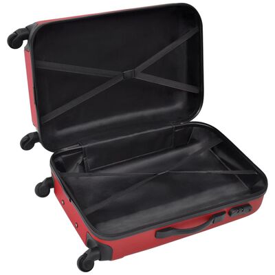 vidaXL Комплект твърди куфари от три части червен 45,5/55/66 см