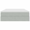 vidaXL Легло с място за съхранение и матрак Светлосиво 140 x 190 cm