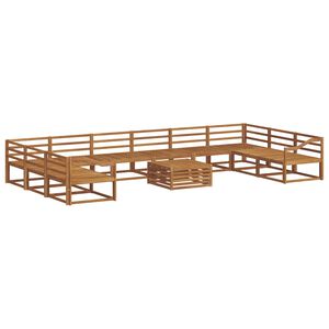 vidaXL Комплект дивани за открито 11 pcs Естествен