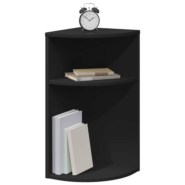 vidaXL Крайна масичка Черно 29,6 x 29,6 x 60 см Инженерно дърво