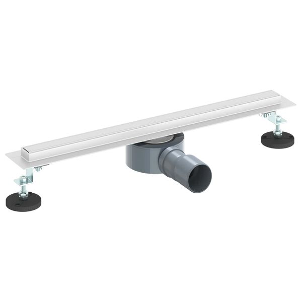 vidaXL 360&deg; Душов отвод с тънък модел Сребрист 50 cm