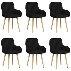 vidaXL Обедени столове 6 pcs Текстил Черно 56,5 x 50 x 87,5 см