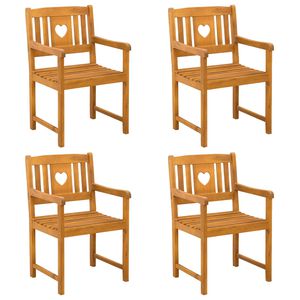 vidaXL Външна пейка 4 pcs Натурално 56 х 55,5 х 90 см