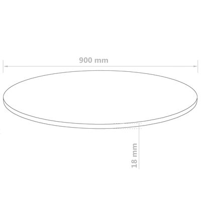 vidaXL Плот за маса, кръгъл, МДФ, 900x18 мм