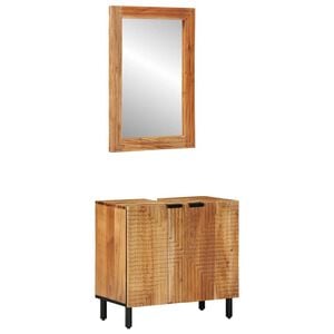 vidaXL Комплект шкафове за баня 2 бр. Натурално 62 x 33 x 58 см
