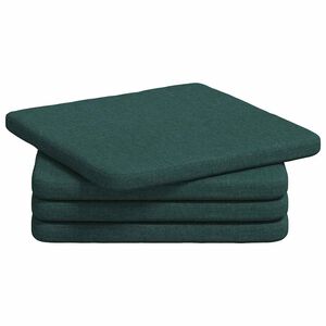 vidaXL Възглавници за седалки 4 pcs текстил Тъмен зелен 40 x 40 x 3 cm