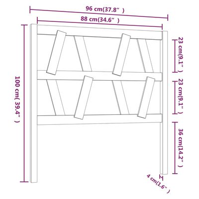 vidaXL Горна табла за легло, меденокафява, 96x4x100 см, бор масив