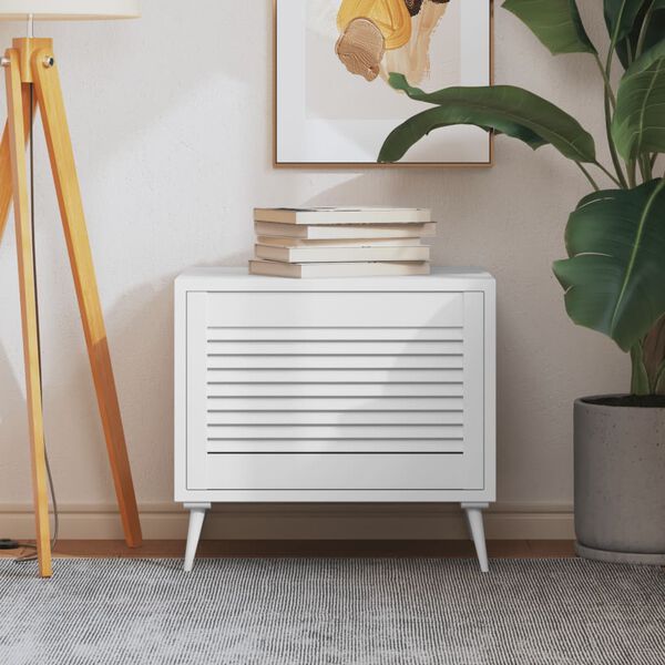 vidaXL Врата за шкаф с решетен дизайн, бяла, 39,5x59,4 см, бор масив