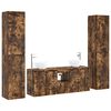 vidaXL Комплект мебели за баня 5 бр. Опушен дъб 33 x 34,5 x 160 см