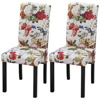 vidaXL Трапезни столове, 2 бр, многоцветни, текстил
