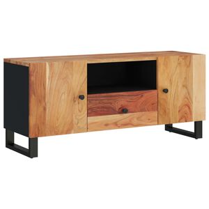 vidaXL ТВ шкаф, 105x33,5x46 см, масивно акациево и инженерно дърво