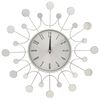 vidaXL Стенен часовник, сребрист, 40 см, метал