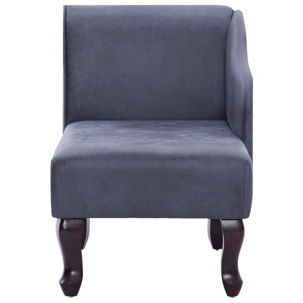 vidaXL Кушетка, сива, изкуствен велур