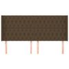 vidaXL Горна табла за легло с уши, тъмнокафява,203x16x118/128 см, плат