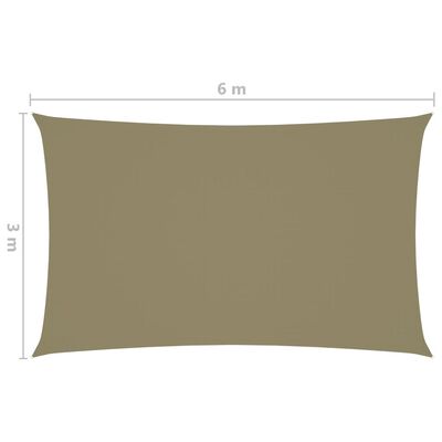 vidaXL Платно-сенник, Оксфорд текстил, правоъгълно, 3x6 м, бежово