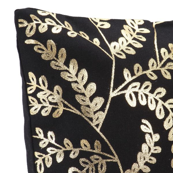 vidaXL Възглавници, 2 бр, принт фолио, черно-златисти, 40x40 см, памук