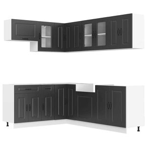vidaXL Комплект кухненски шкафове от 11 части Kalmar, инженерно дърво