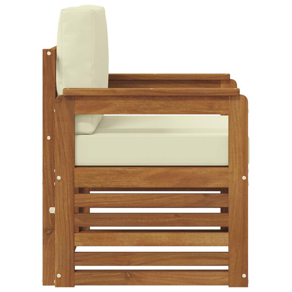 vidaXL Комплект дивани за открито Солидно акациево дърво и полиестер