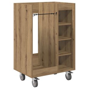 vidaXL Голф шкаф с колело Едноцветен Дъб 65 x 45 x 98 см