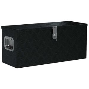 vidaXL Алуминиева кутия, 80x30x35 см, черна