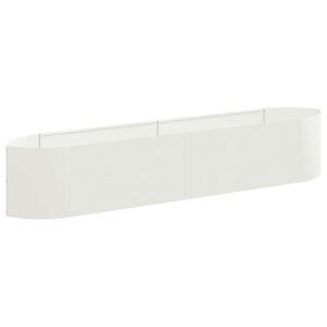 vidaXL Вдигната леха за градина Бяло 220 x 40 x 40 см Стомана