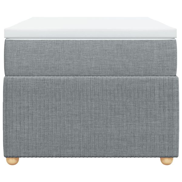 vidaXL Боксспринг легло с матрак, светлосиво, 100x200 см, плат