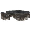 vidaXL Градински Софа Комплект 12 pcs Сиво полиратан