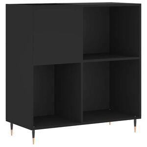 vidaXL Шкаф за грамофонни плочи черен 84,5x38x89 см инженерно дърво