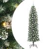 vidaXL Изкуствено Тънко Коледно Дърво Зелен и бял 240 cm