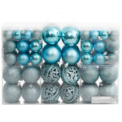vidaXL Коледни топки 100 бр тюркоаз 3 / 4 / 6 см