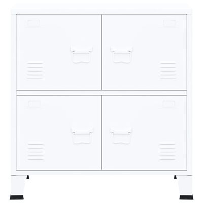 vidaXL Индустриален скрин за съхранение, бял, 75x40x80 cм, стомана